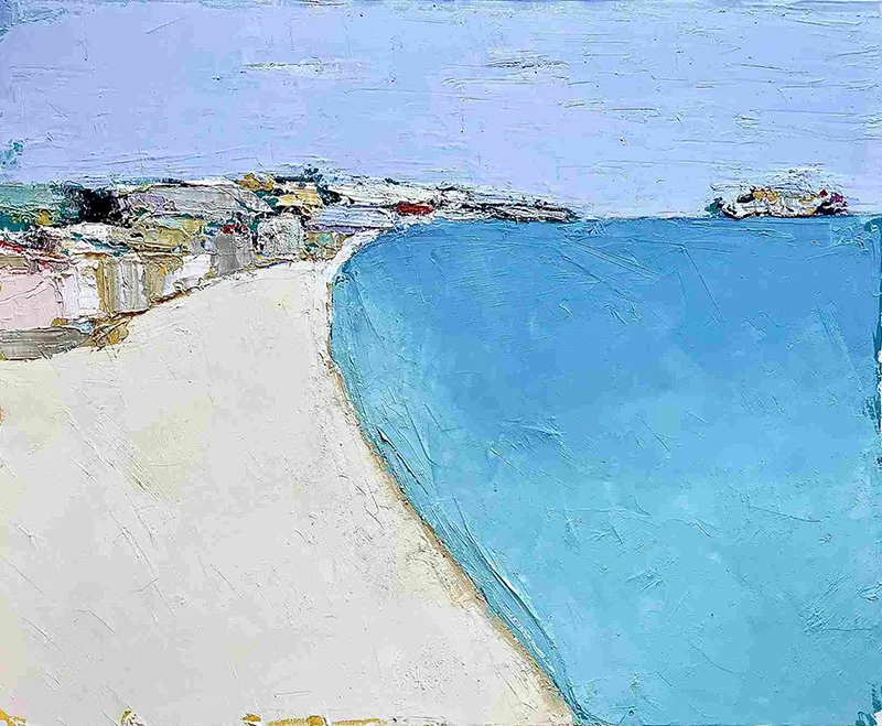 73x30cm Plage du Cros - Hector Marino - Galerie Don Carli