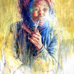 116x89cm La fumeuse - dispo Van Tame - Galerie Don Carli