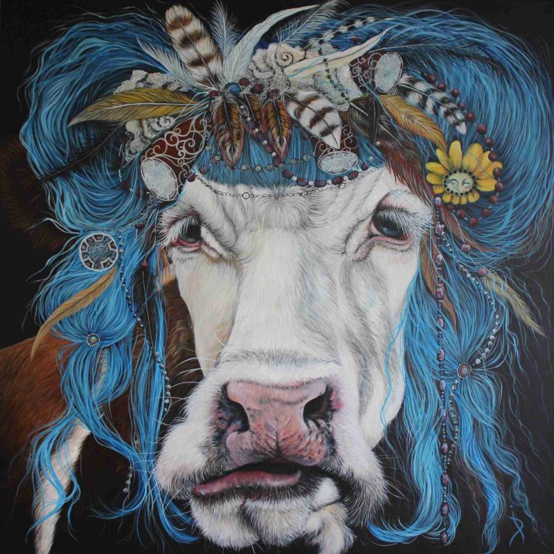 Oeuvre Azurite - 80x80cm - Galerie Don Carli