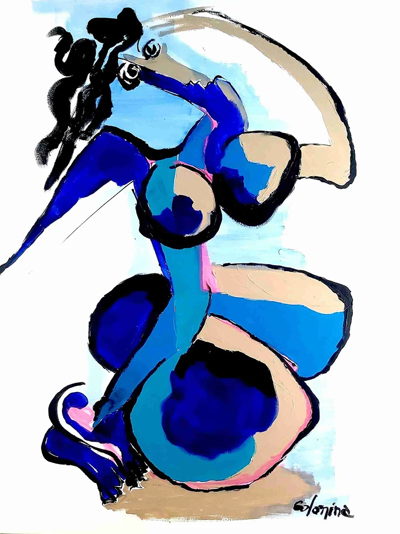 Technique mixte sur toile 116x89 Le délicate - Jorge Colomina - Galerie Don Carli