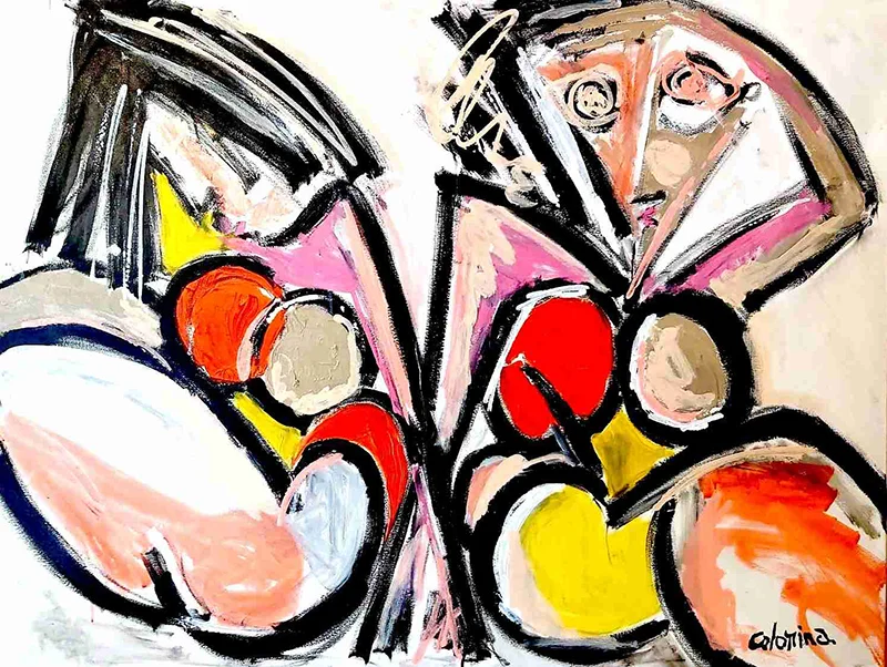 Technique mixte sur toile 116x89 Mais bon - Jorge Colomina - Galerie Don Carli