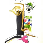 Technique mixte sur Vélin d'arches 58x38cm - Le nez d'or - Jorge Colomina - Galerie Don Carli