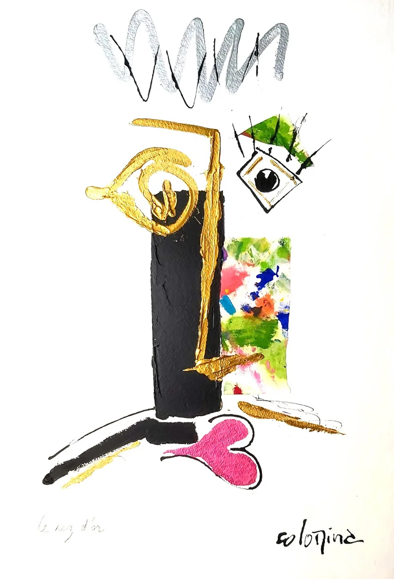 Technique mixte sur Vélin d'arches 58x38cm - Le nez d'or - Jorge Colomina - Galerie Don Carli