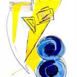 Technique mixte sur Vélin d'arches 58x38cm - Les fesses bleues - Jorge Colomina - Galerie Don Carli