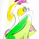 Technique mixte sur Vélin d'arches 58x38cm - L'inconnue - Jorge Colomina - Galerie Don Carli