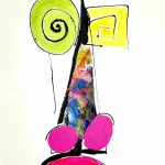 Technique mixte sur Vélin d'arches 58x38cm - Visage aux narines mauves - Jorge Colomina - Galerie Don Carli