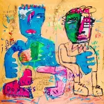100x100cm Sensible au bruit du coeur - Jazzu - Galerie Don Carli
