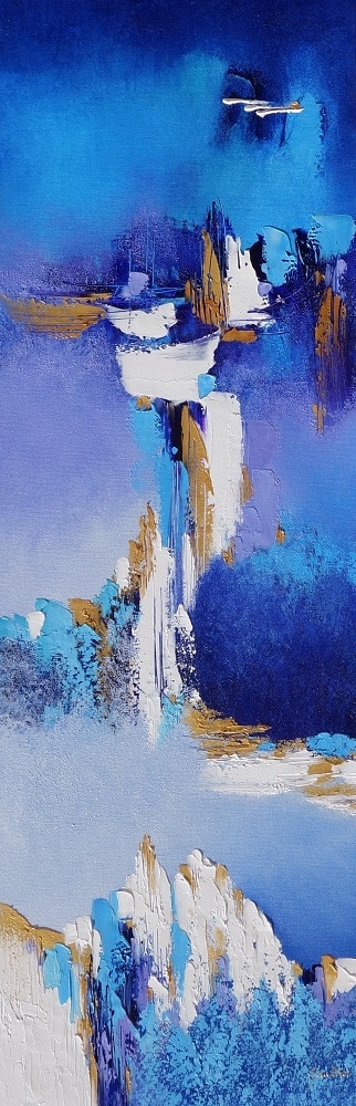 120x40cm Bleu saphir - Dominique Mylène Gaultier - Galerie Don Carli