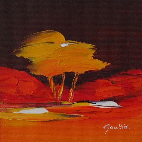 13x13cm Jaune d'or - Dominique Mylène Gaultier - Galerie Don Carli