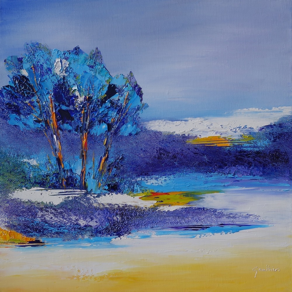 50x50cm Au point du jour - Dominique Mylène Gaultier - Galerie Don Carli