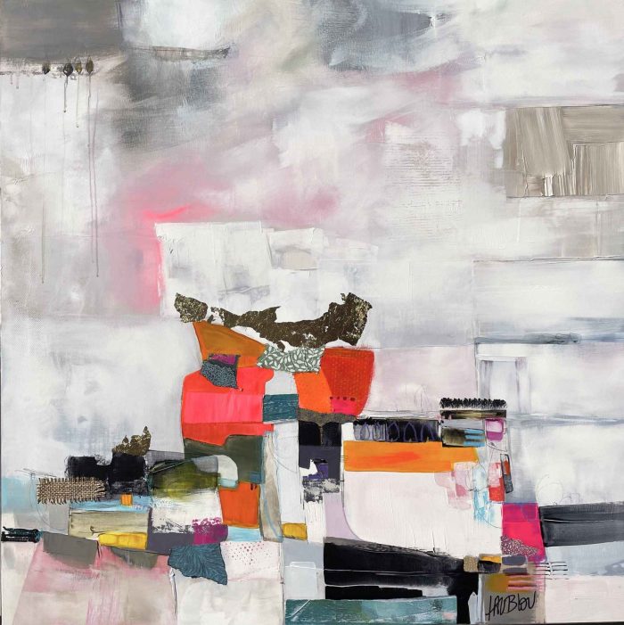 80x80cm Douceur au lever du jour (vendu) - Lau Blou - Galerie Don Carli