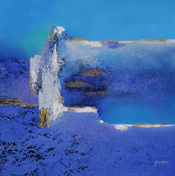 80x80cm Aquablue - Dominique Mylène Gaultier - Galerie Don Carli