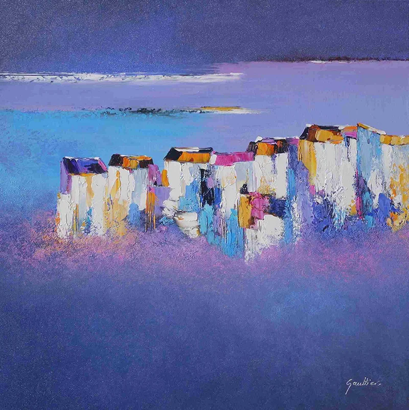 80x80cm Bleu horizon - Dominique Mylène Gaultier - Galerie Don Carli