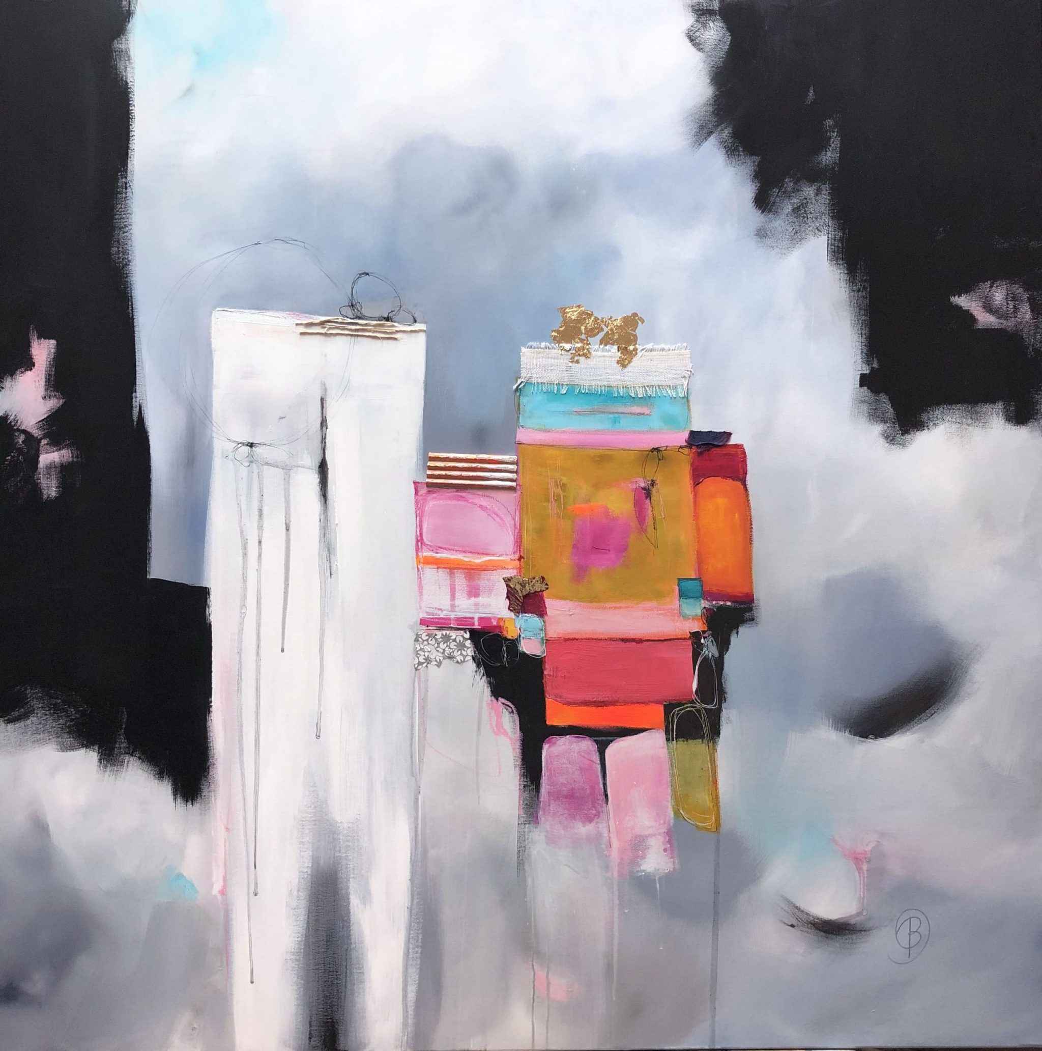 80x80cm Évasion dans la brume - Lau Blou - Galerie Don Carli