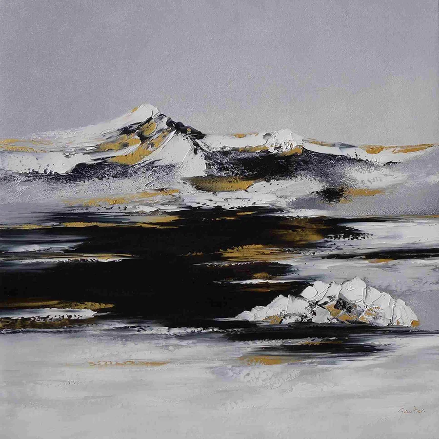 80x80cm Jour de neige - Dominique Mylène Gaultier - Galerie Don Carli