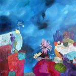 80x80cm La faille du desert (vendu) - Lau Blou - Galerie Don Carli