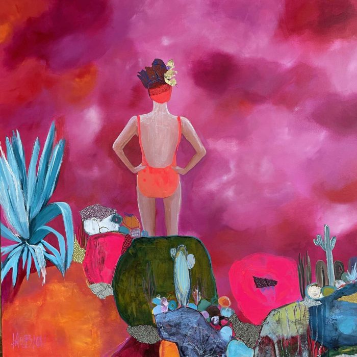 80x80cm La nageuse Brésilienne (vendu) - Lau Blou - Galerie Don Carli