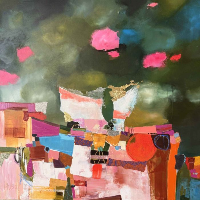 80x80 cm Les nuages roses (dispo) - Lau Blou - Galerie Don Carli