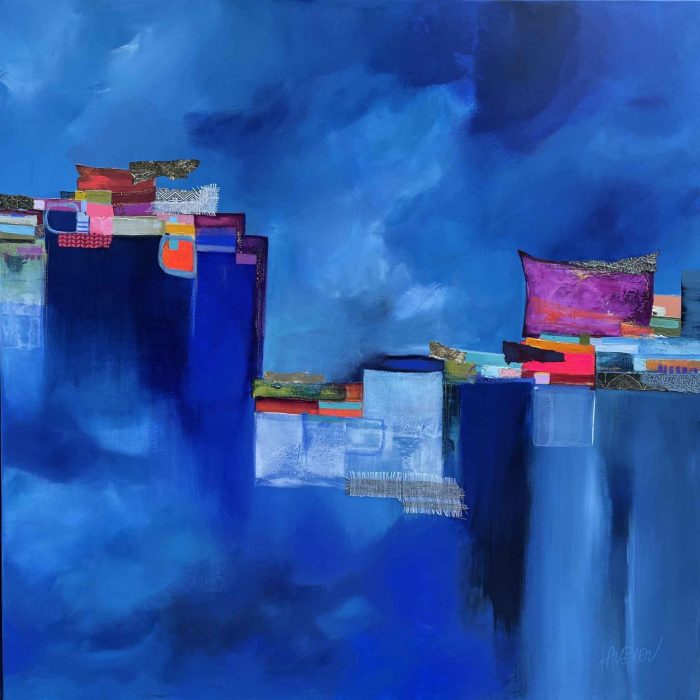 80x80cm Trois villages (vendu) - Lau Blou - Galerie Don Carli