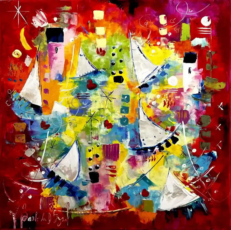Azur - 80x80 cm - Armelle Bastide d'Izar - Galerie Don Carli