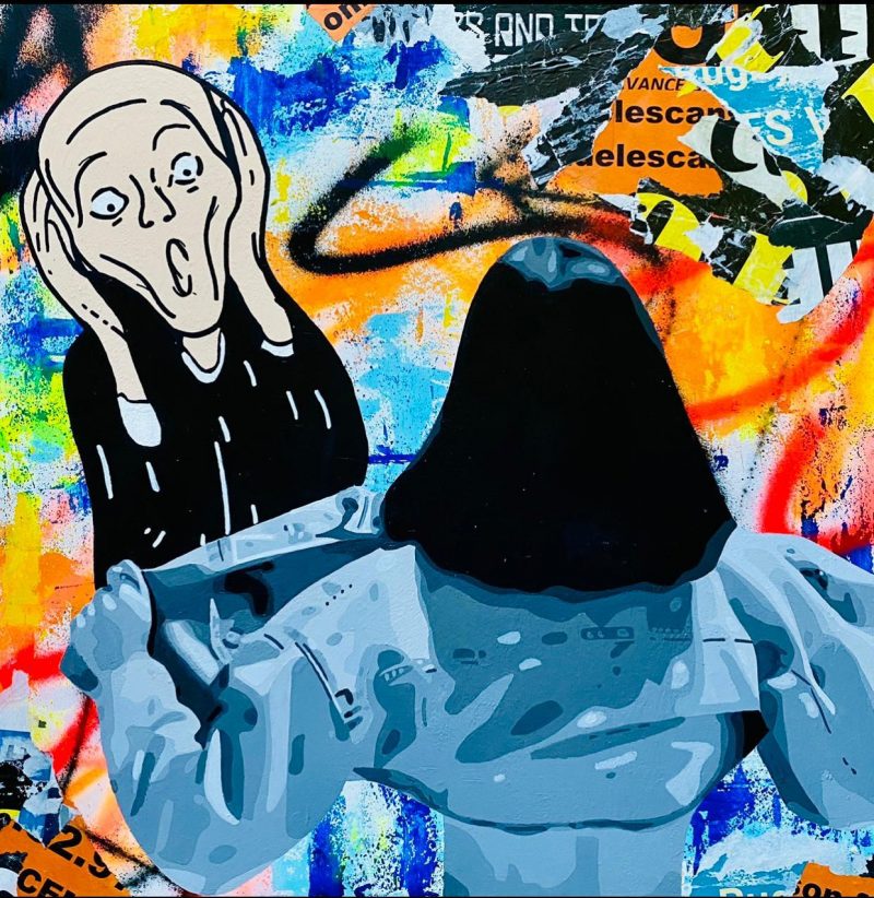 Support bois 50x50cm Oh my god - Julie Houdemont - Galerie Don Carli