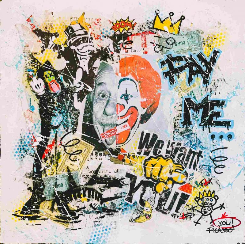 Support bois 50x50cm We want you - Julie Houdemont - Galerie Don Carli