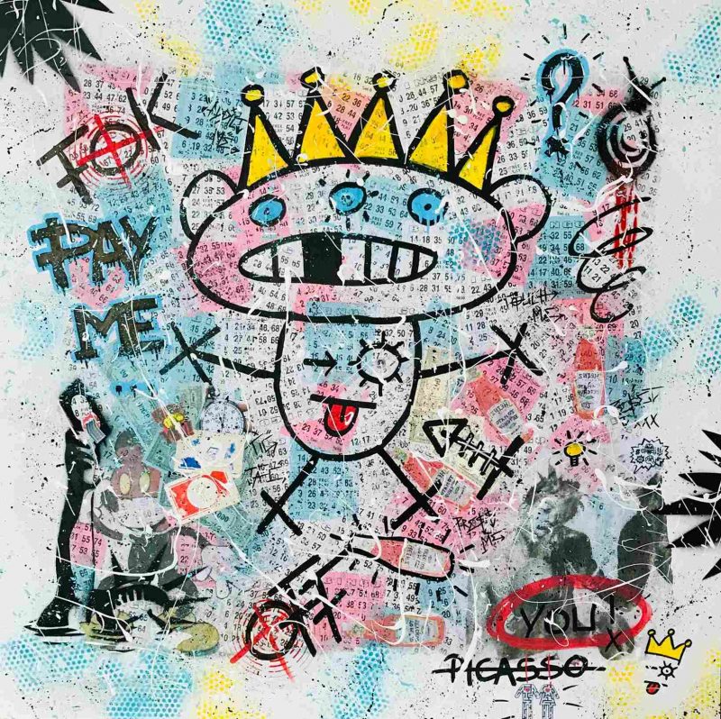 Support bois 90x90cm Pay me - Julie Houdemont - Galerie Don Carli