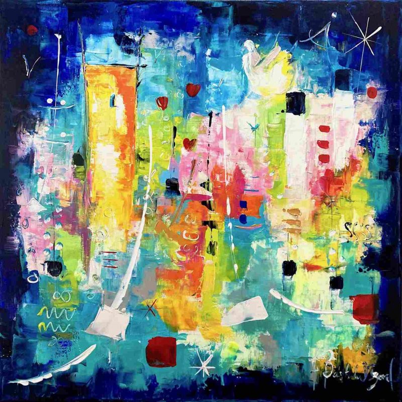 Cap sur l'amour 80x80 cm - Armelle Bastide d'Izar - Galerie Don Carli