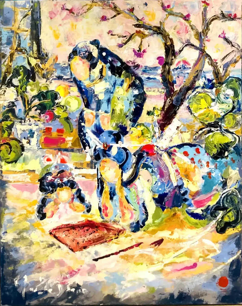 La transmission 93x74cm - Armelle Bastide D'Izar - Galerie Don Carli