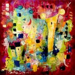 Petite idée de fête - 80x80 cm - Armelle Bastide d'Izar - Galerie Don Carli