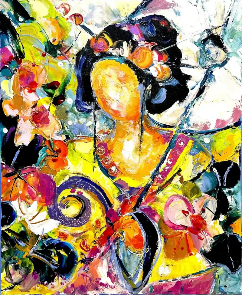 Rose - 73x60 cm - Armelle Bastide d'Izar - Galerie Don Carli