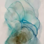 Blue clouds, techniques mixtes sur aluminium - 81 x 65 cm - Katia Ferrari