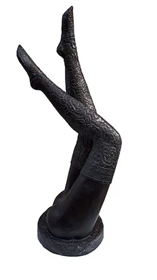 Dentelle de bayeux terre cuite patinée façon bronze hauteur 57 cm - Véronique Vantesone