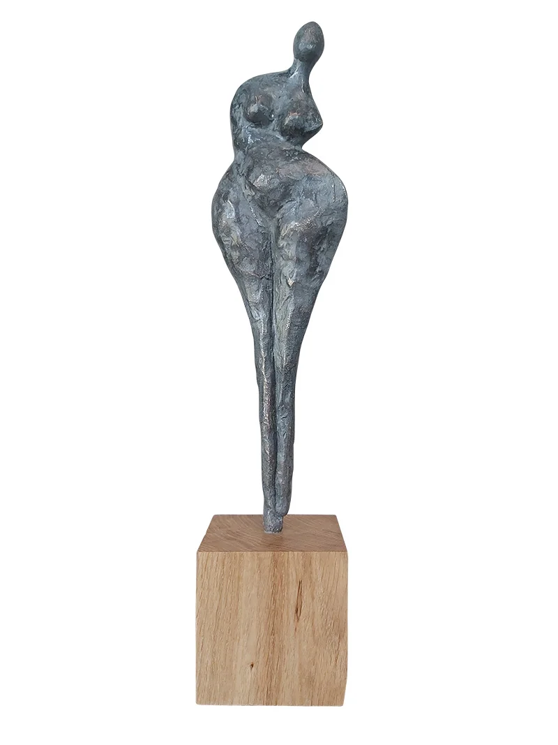 Fluorite bronze sur socle en chêne - Hauteur 30cm - Véronique Vantesone