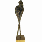 Serpentine bronze sur socle en chêne - Hauteur 49cm - Véronique Vantesone