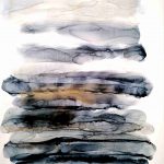 Black and gold clouds, techniques mixtes sur aluminium - 81 x 65 cm - Katia Ferrari