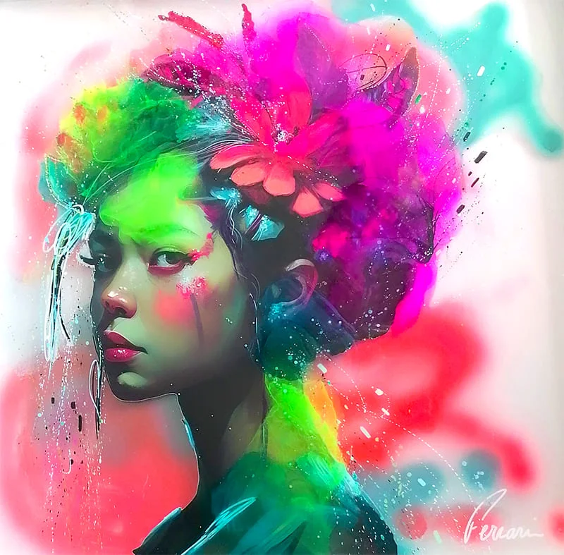 Aura, techniques mixtes sur plexiglass - 80 x 80 cm - Katia Ferrari