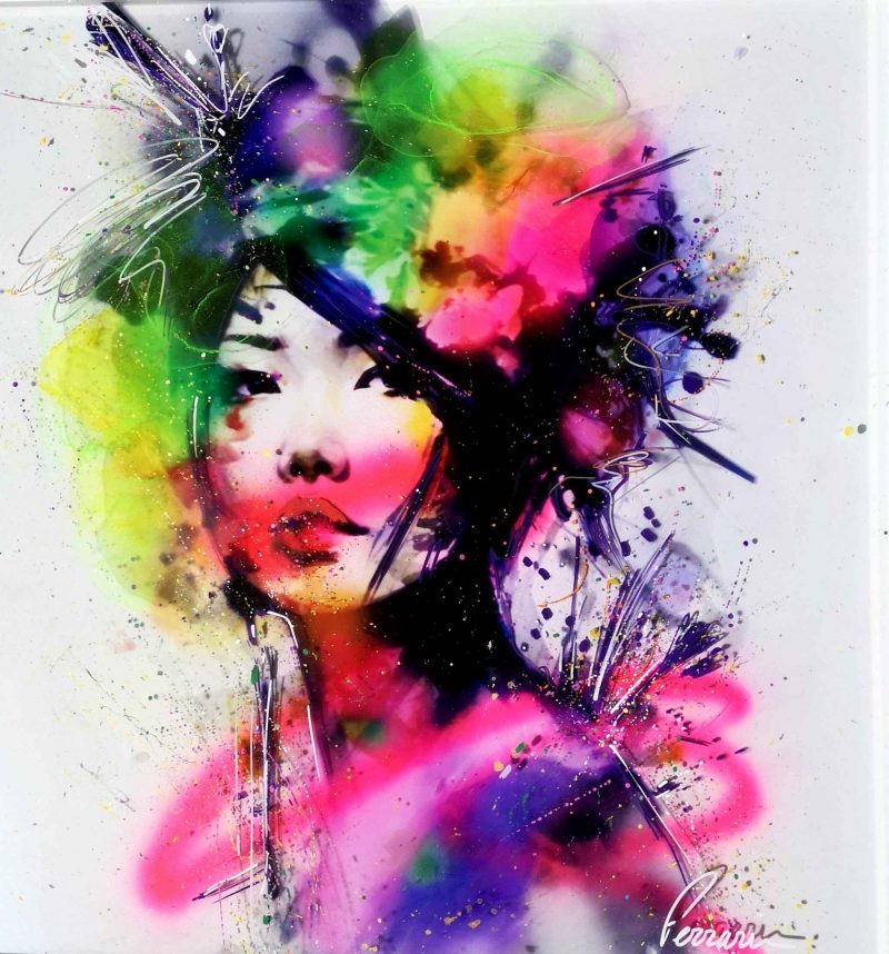 China pop, techniques mixtes sur plexiglass - 80 x 80 cm - Katia Ferrari