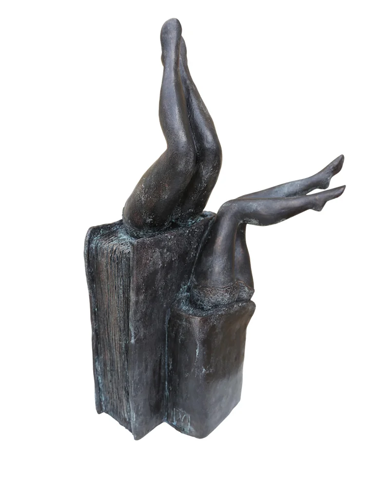 Erudite - Terre cuite patinée façon bronze 48x25x21cm - Véronique Vantesone