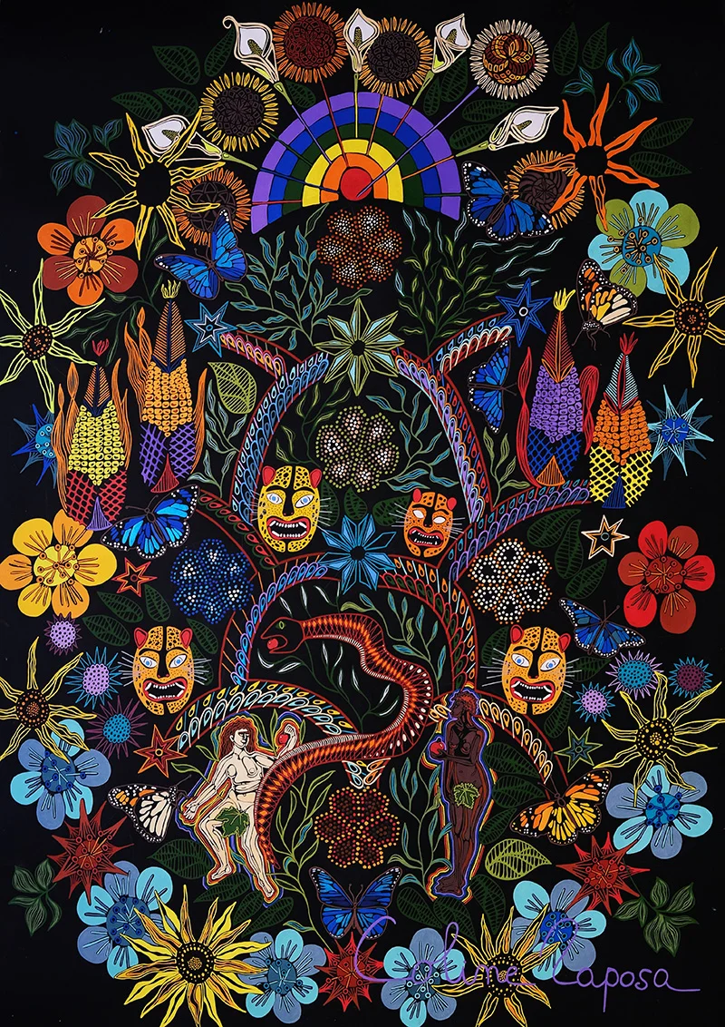 Toile Arbre de vie - 100x70cm -Coline Renard Raposa