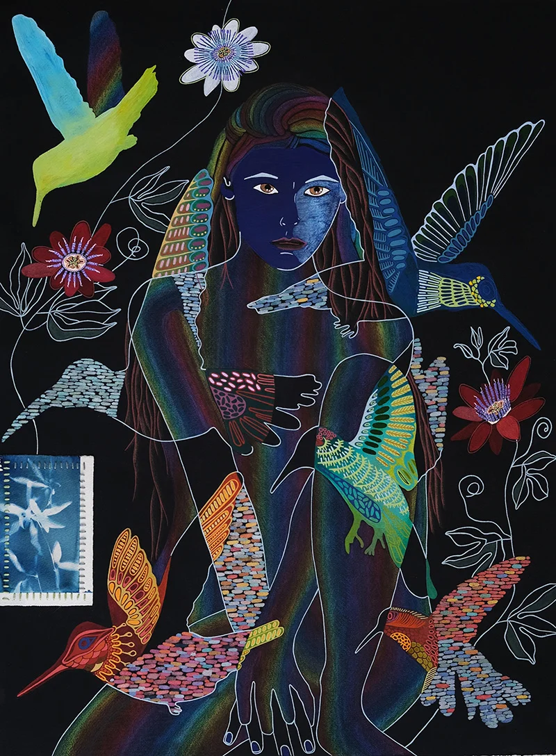 Velin d'arches - 76x56cm - Mi propia musa 3 - Coline Renard Raposa